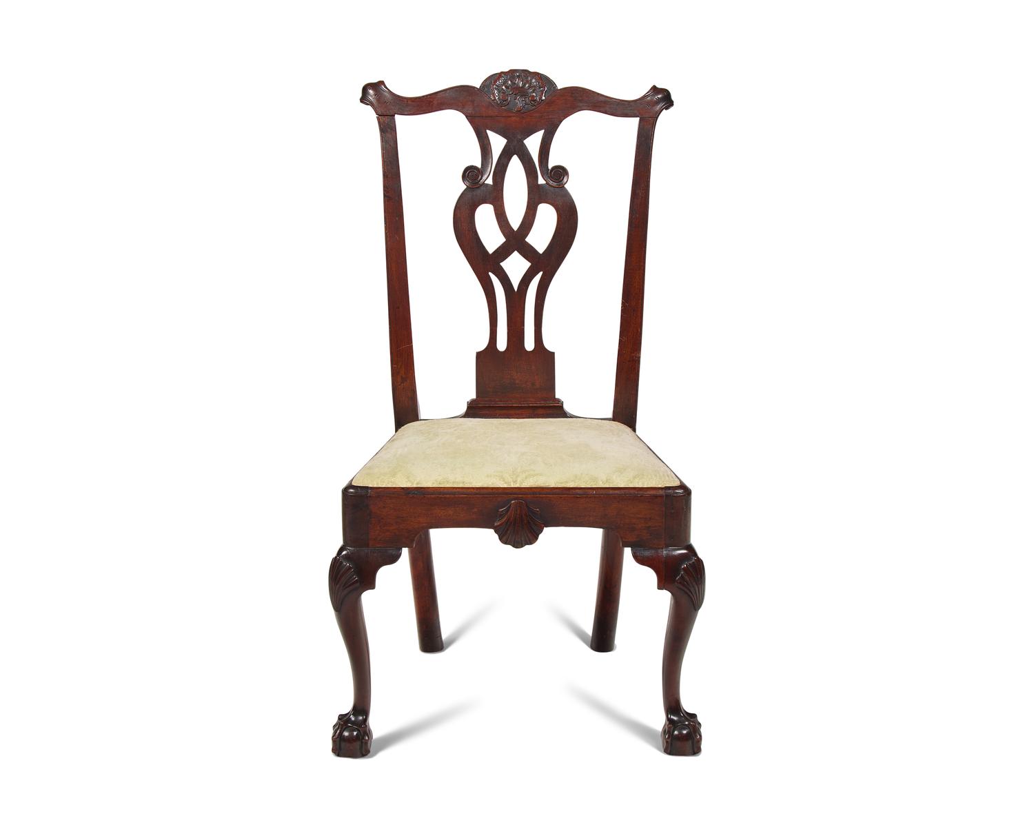 A Chippendale Carved Walnut Side Chair