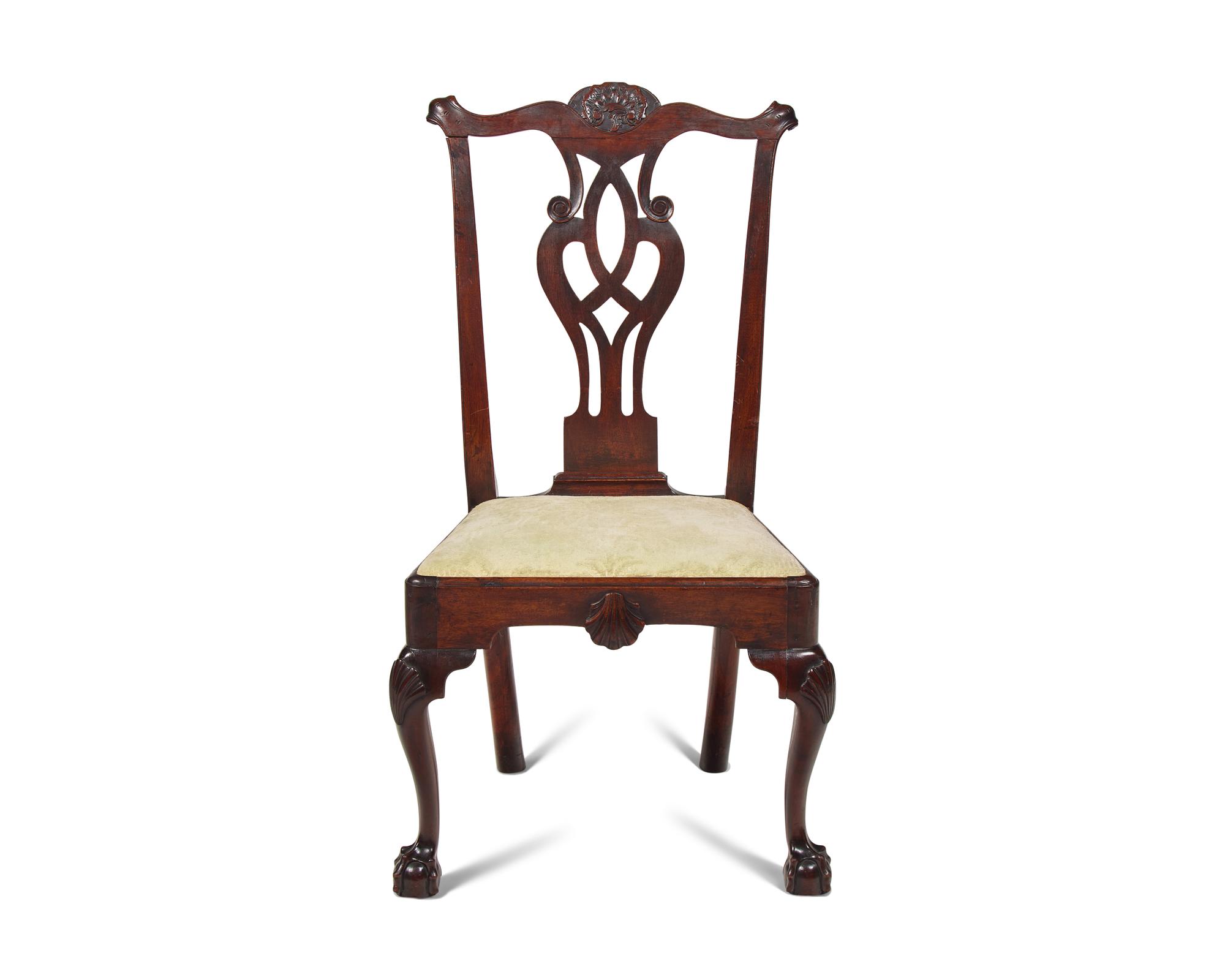 A Chippendale Carved Walnut Side Chair