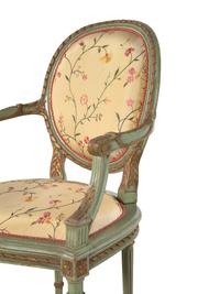 A Louis XVI Style Painted Fauteuil