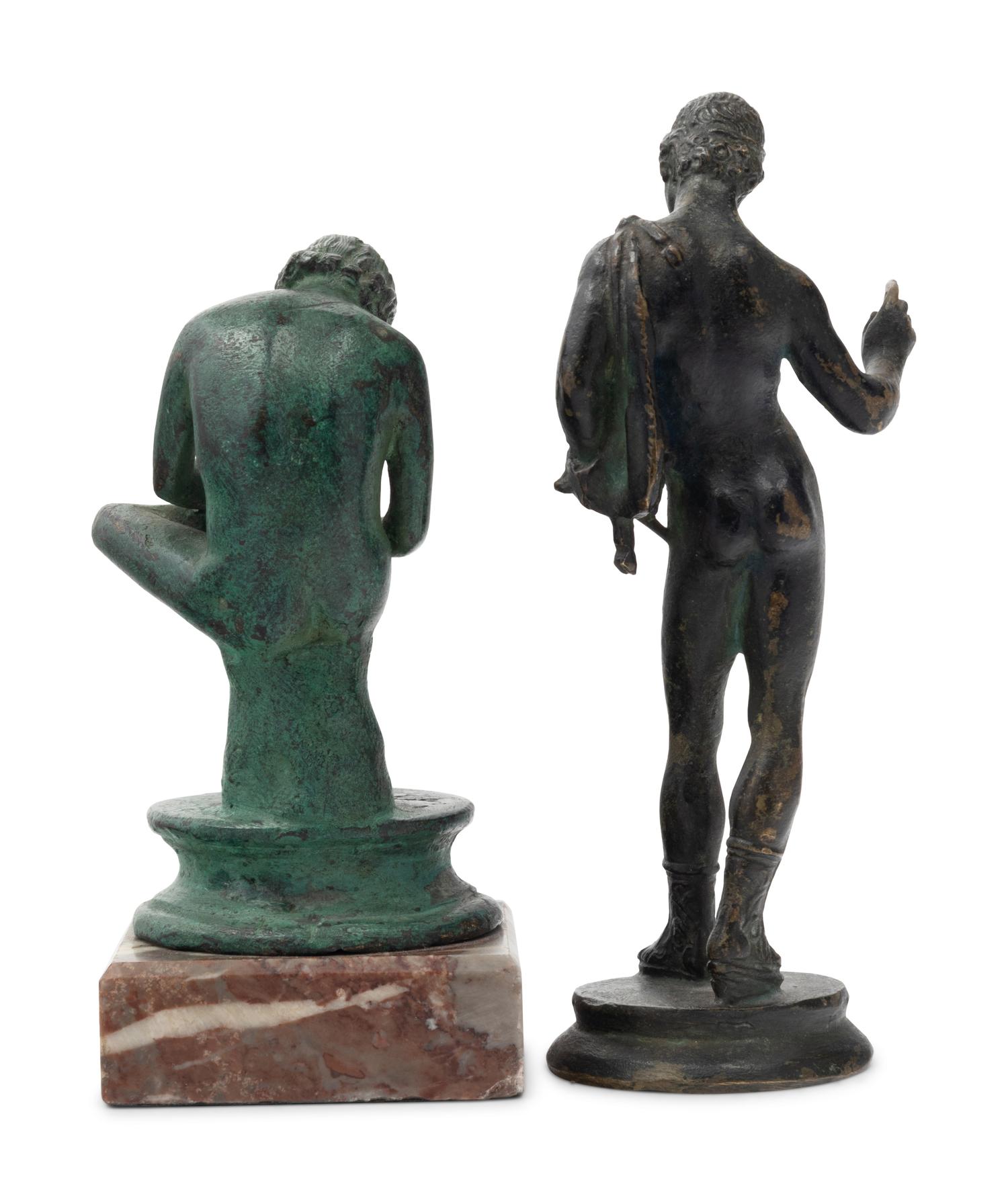 Two Grand Tour Bronze Figures Depicting Narcissus and Spinario