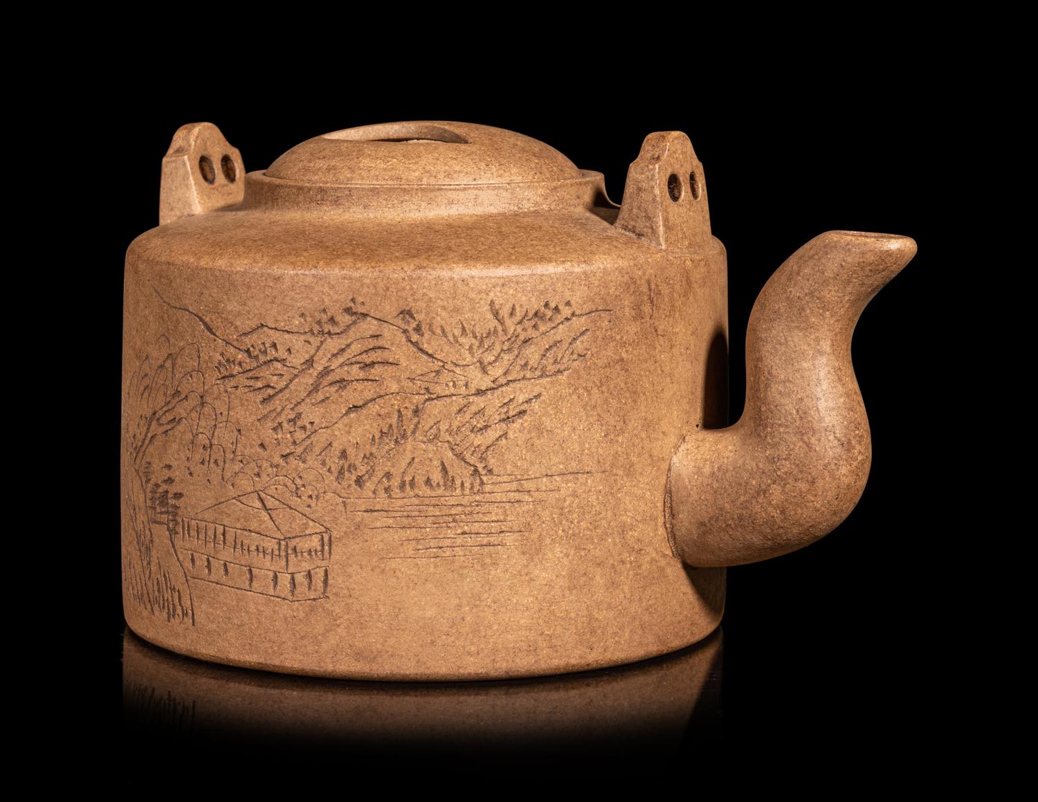 Two Chinese Yixing Zisha Pottery Teapots