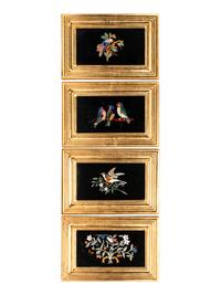 A Set of Four Italian Pietra Dura Plaques