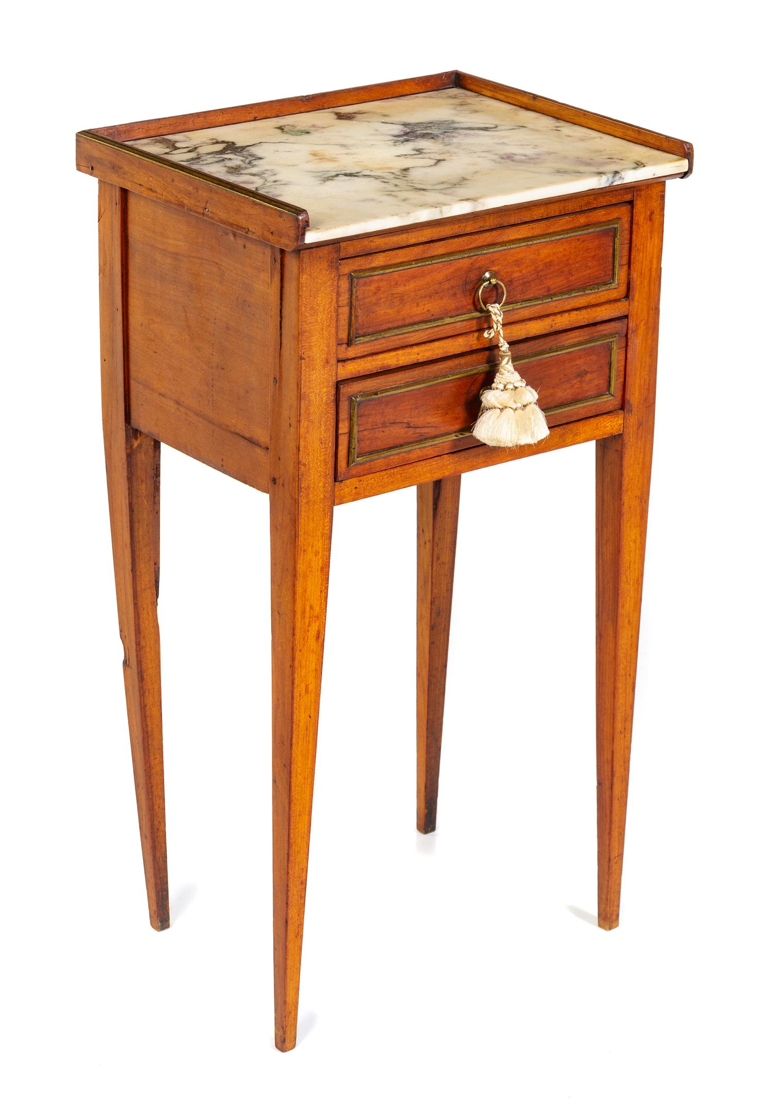 A Louis XVI Transitional Style Side Table Height 28 x width 16 x depth 12 1/4 inches. — 19TH CENTURY