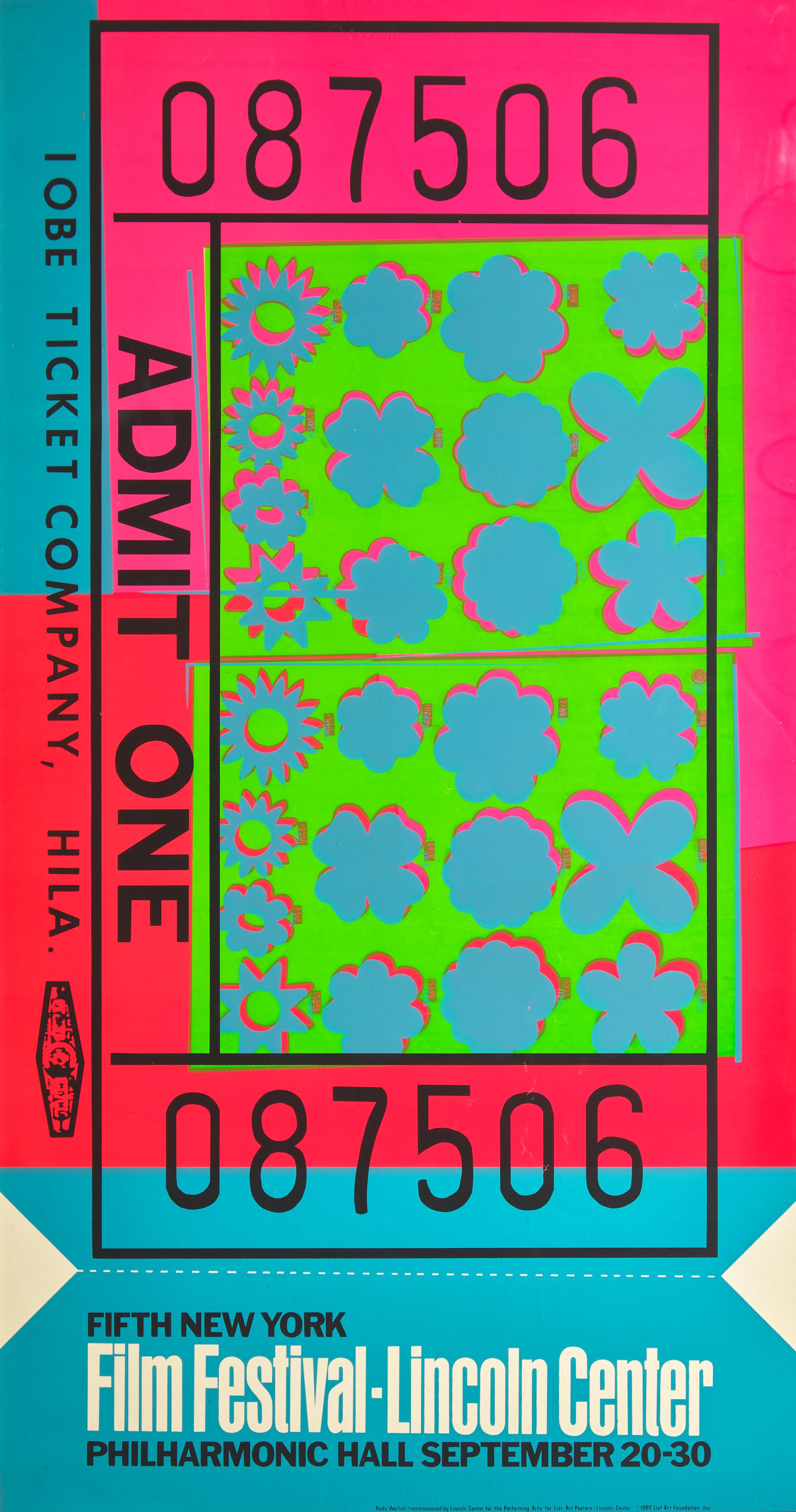 [Art] Warhol, Andy. Lincoln Center Ticket