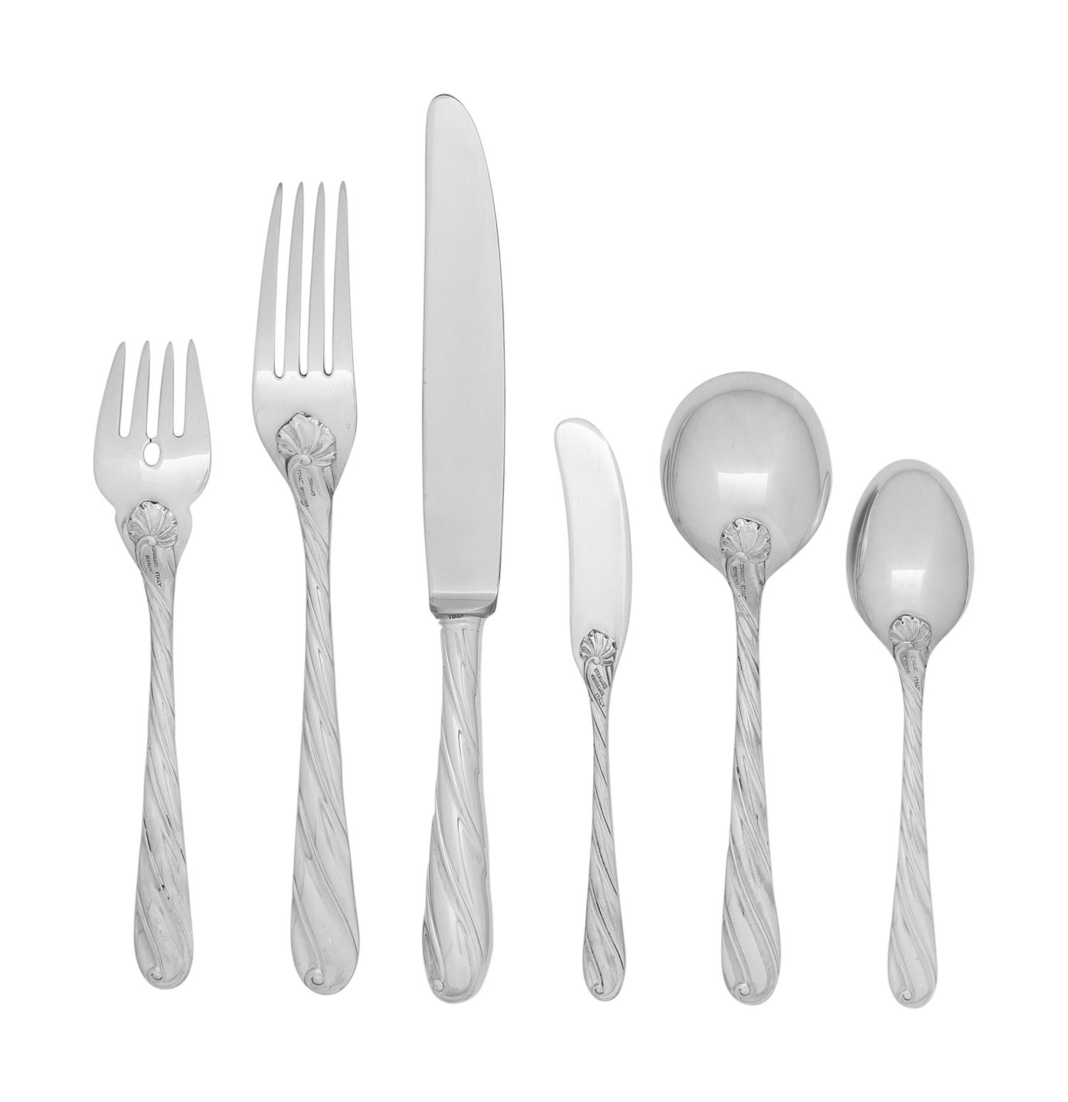 A Buccellati Silver Flatware Service