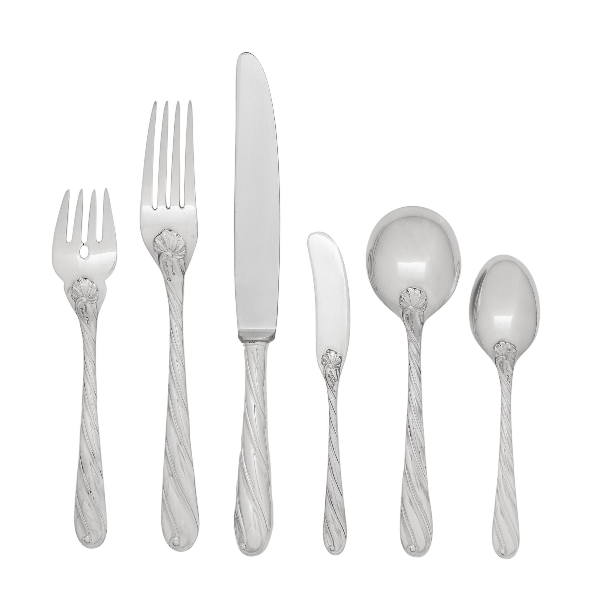 A Buccellati Silver Flatware Service