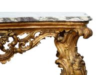 A Genovese Carved Giltwood Console Table — 18TH CENTURY