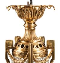 A French Neoclassical Style Gilt Bronze and Glass Ten-Light Chandelier