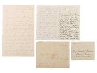 [FIRST LADIES - FRANCES CLEVELAND]. A group of ephemera and photograph of Frances Cleveland, highlighted by an authograph letter signed from the Executive Mansion, comprising: