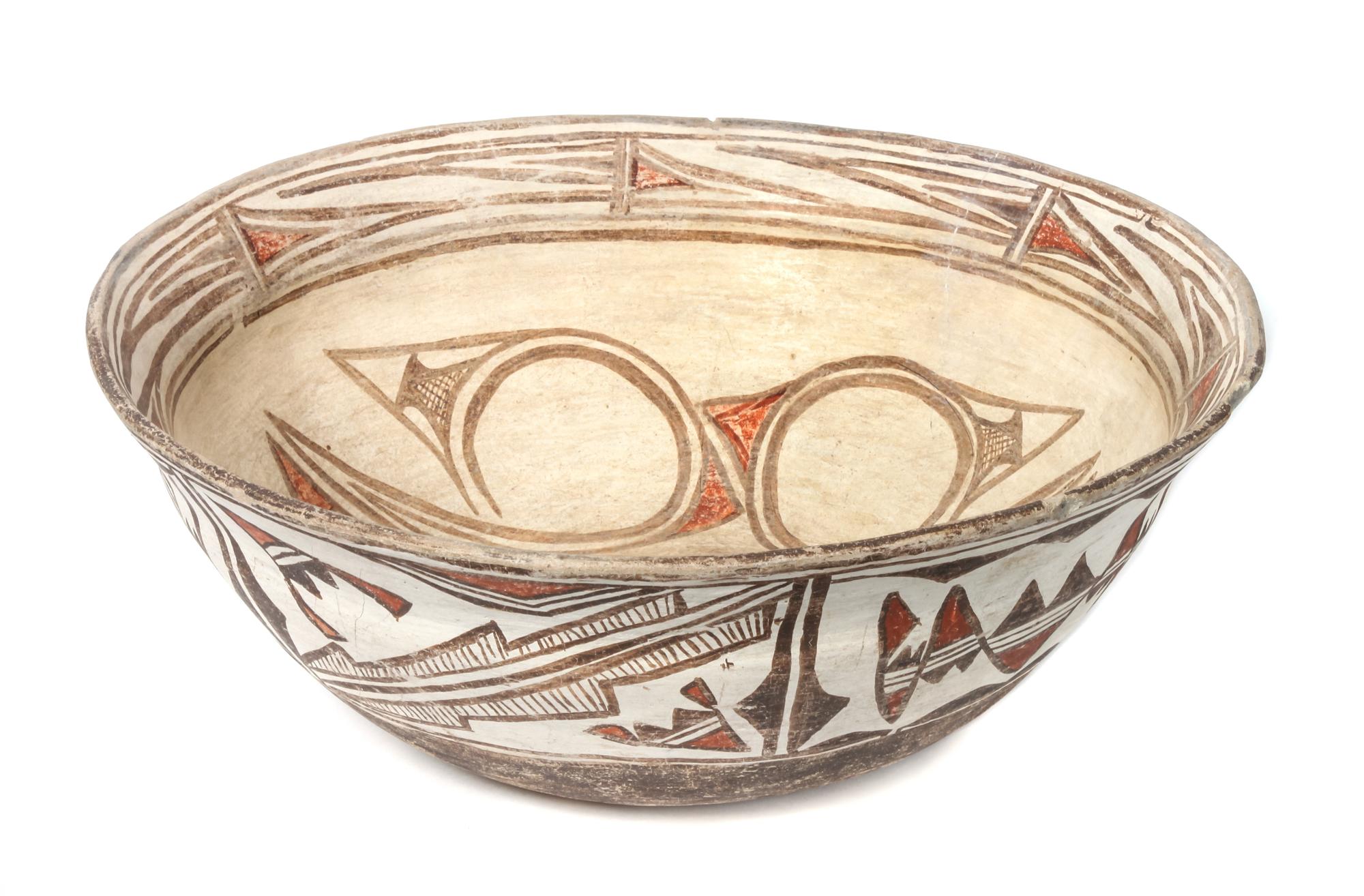 Zuni Polychrome Dough Bowl Height 6 x diameter 16 1/4 inches