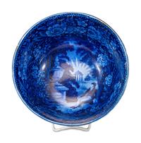 A Staffordshire Blue 'Franklin's Tomb' Bowl