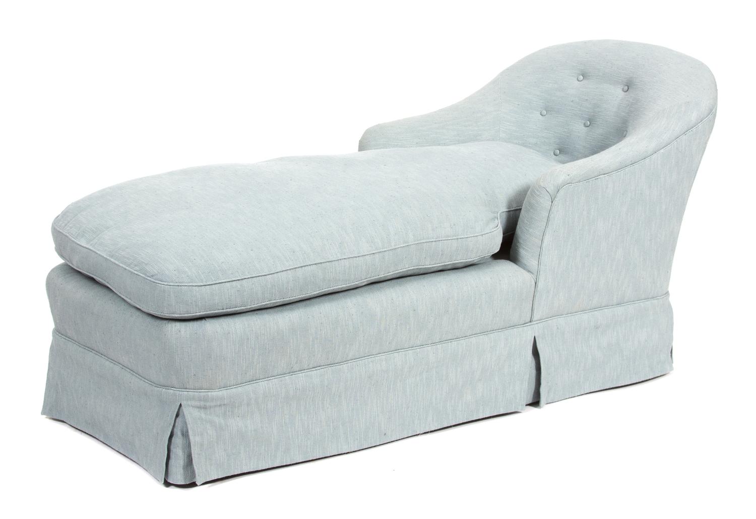 A Contemporary Upholstered Chaise Lounge Height 33 x Length 74 inches. — 20TH CENTURY