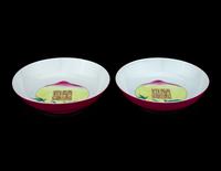 A Pair of Ruby-Back Famille Rose Porcelain 'Longevity' Plates