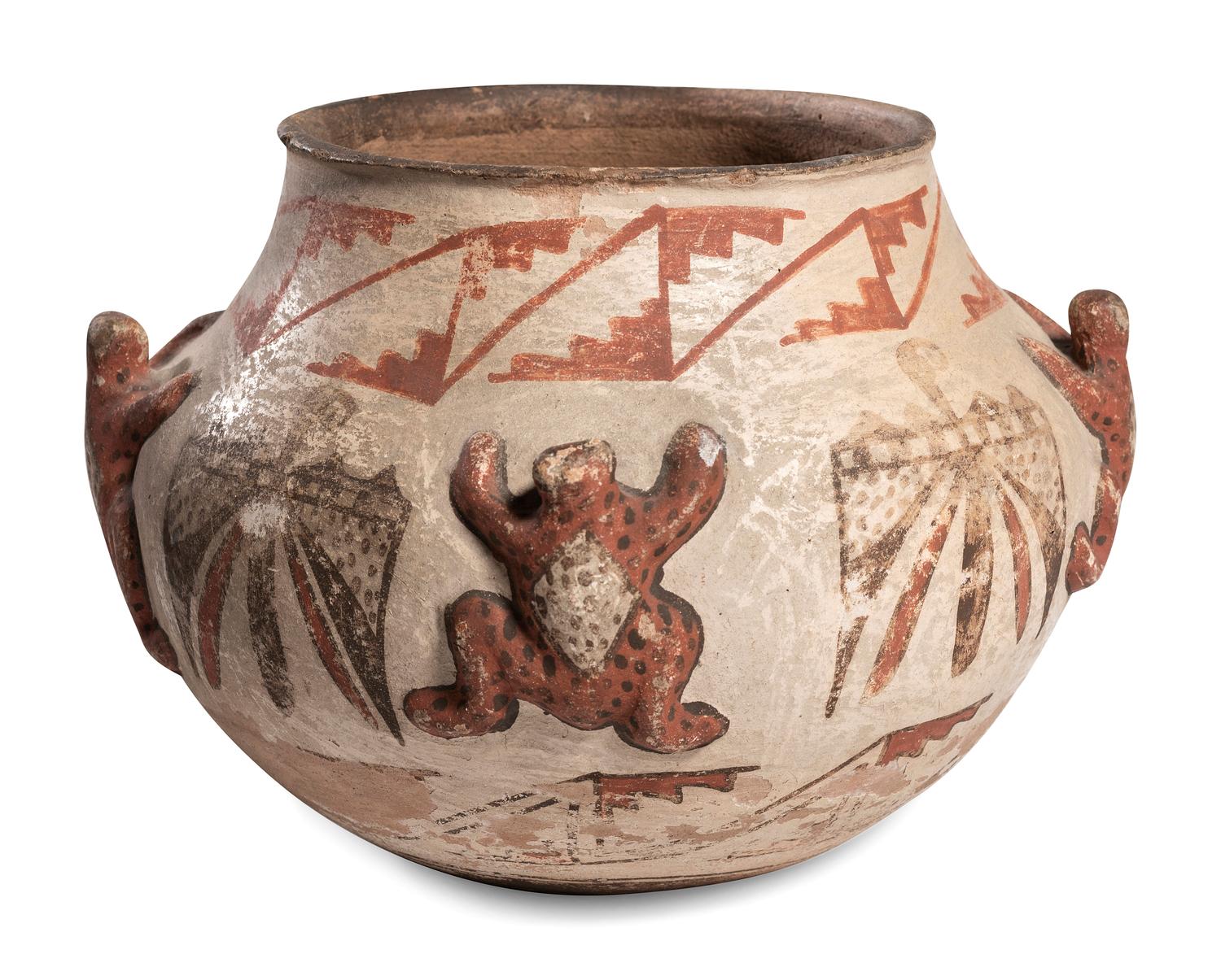 Zuni Polychrome Frog Pottery Jar