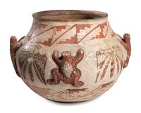 Zuni Polychrome Frog Pottery Jar