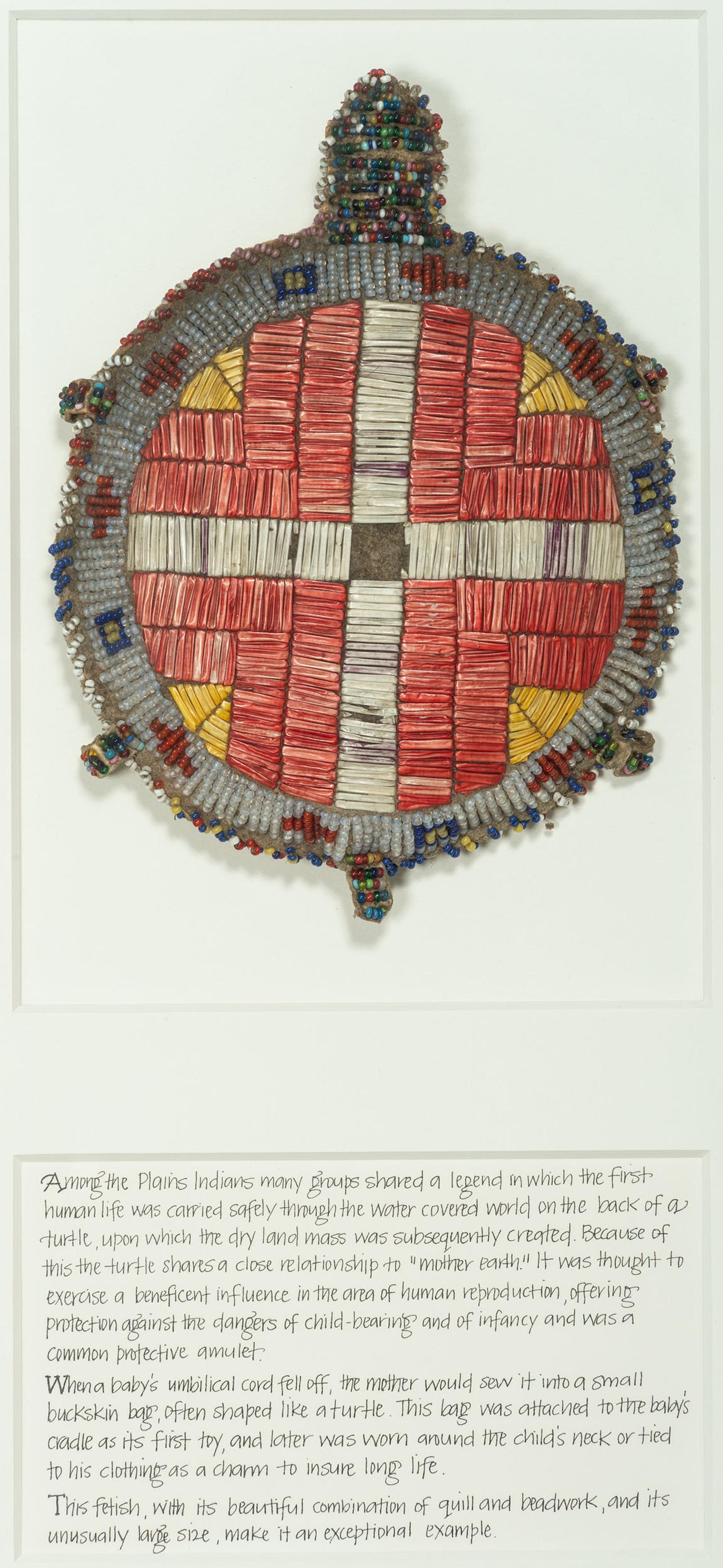 Sioux Quilled and Beaded Turtle Fetish