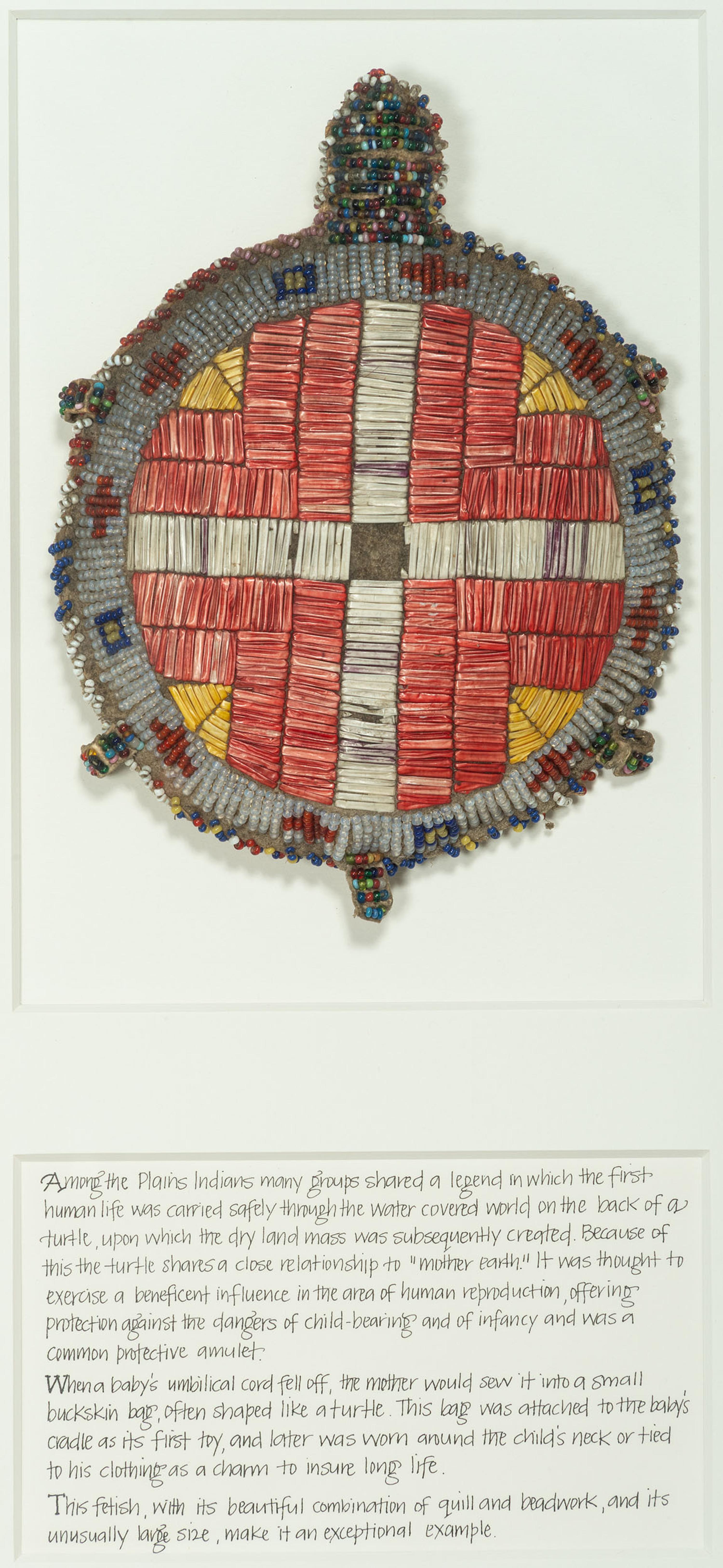 Sioux Quilled and Beaded Turtle Fetish