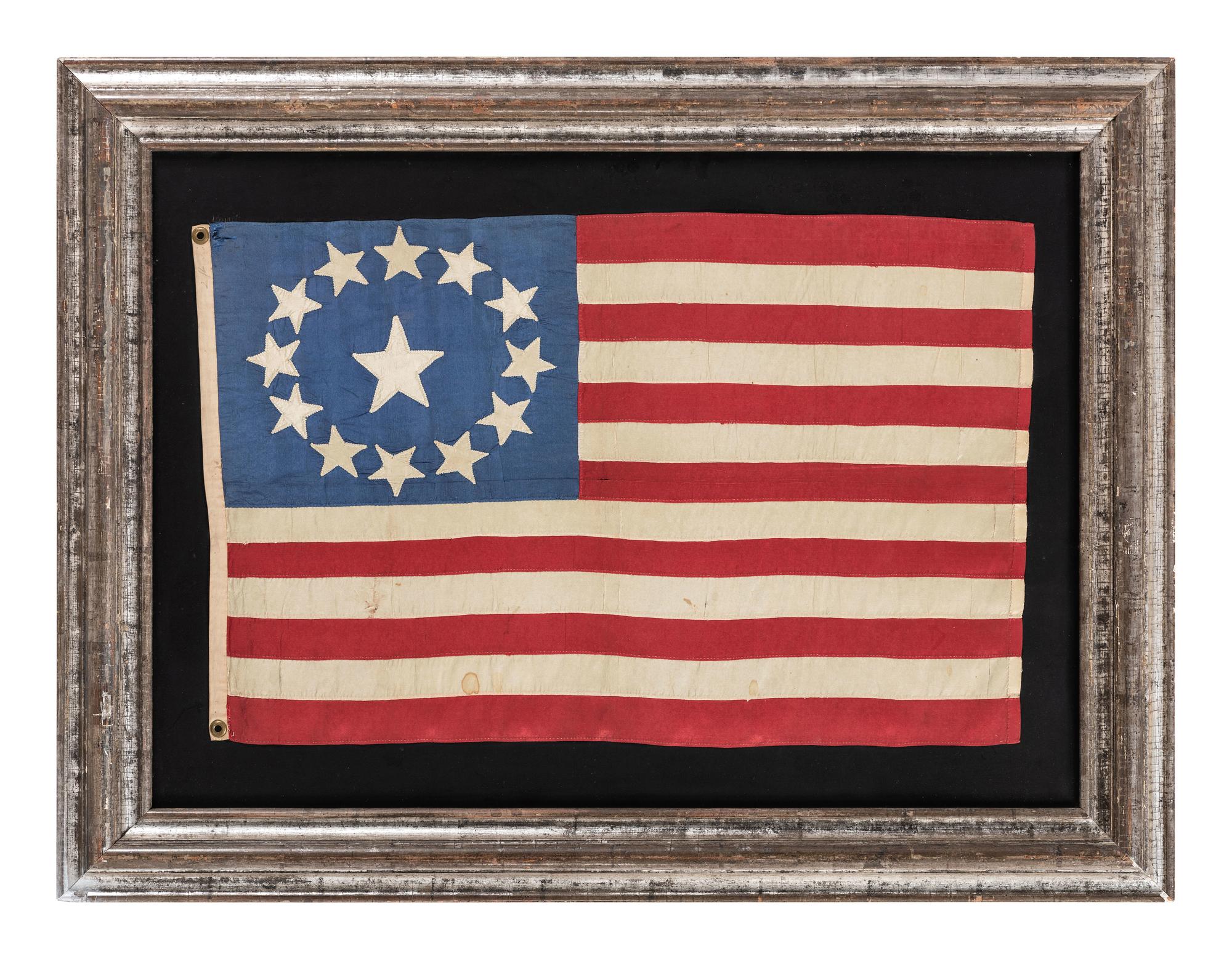 [FLAGS]. 13-star Third Maryland pattern parade flag. Ca 1848-1865.