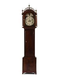 A Chippendale Carved and Bone Mounted Mahogany Tall Case Clock