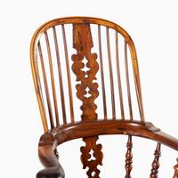 A Near Pair of English Yew and Elm Windsor Chairs