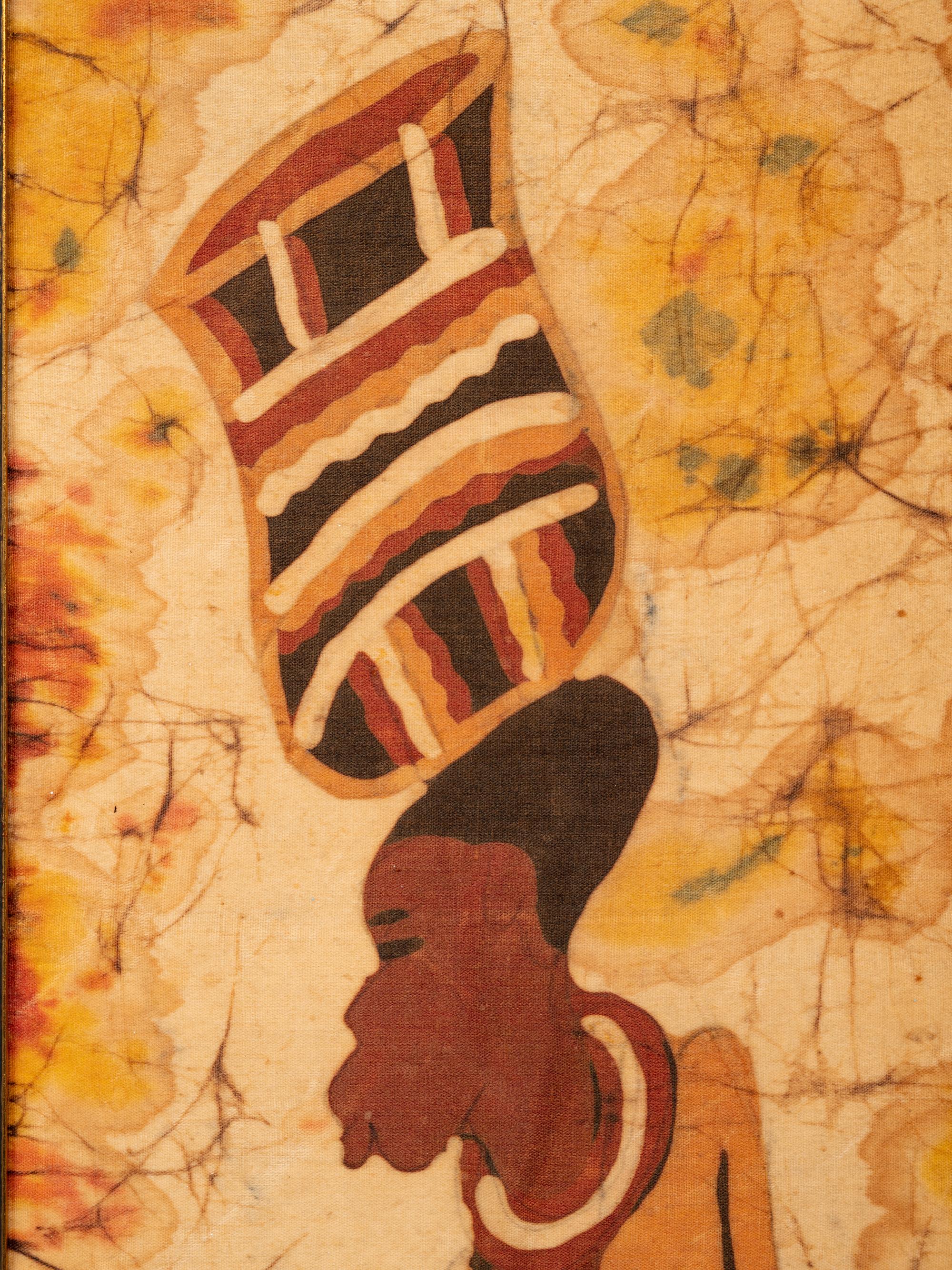 A Batik Textile Panel Signed P. Niuguna