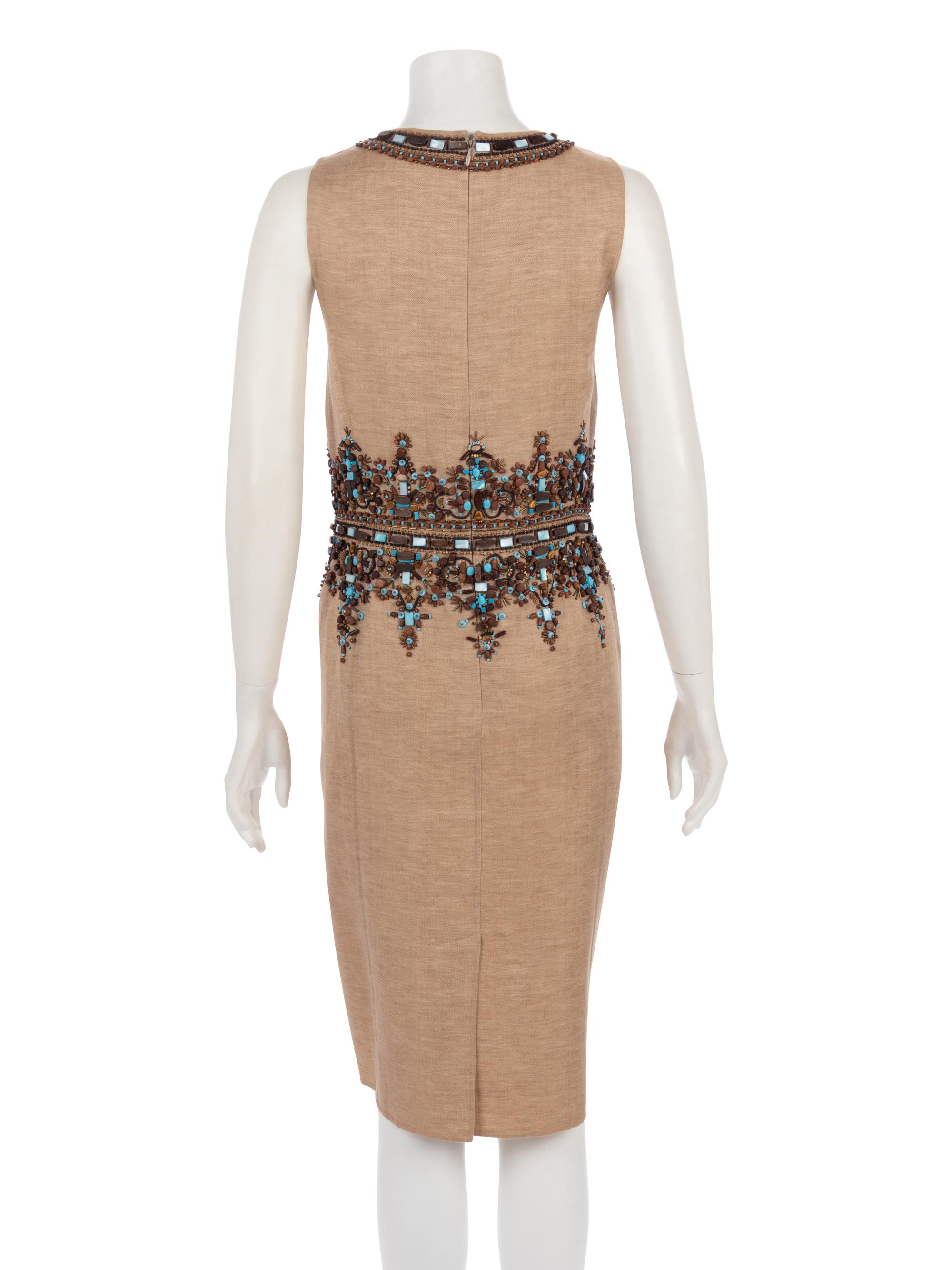 Oscar de la Renta Beaded Sheath Dress, Resort 2006