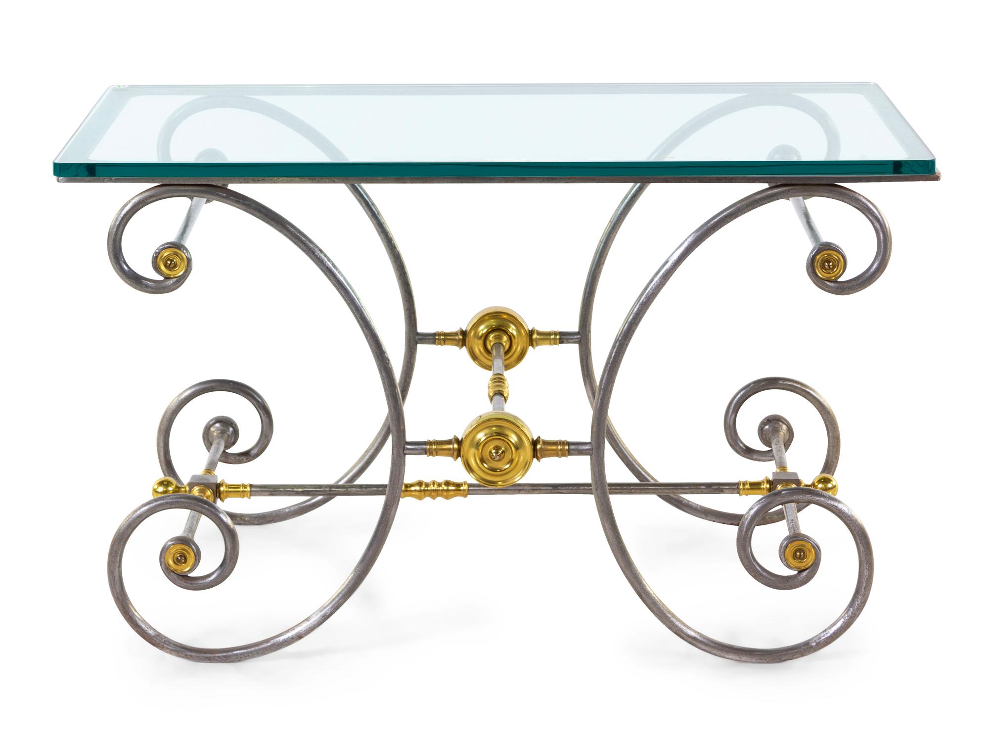 A Steel and Brass Baker's Table