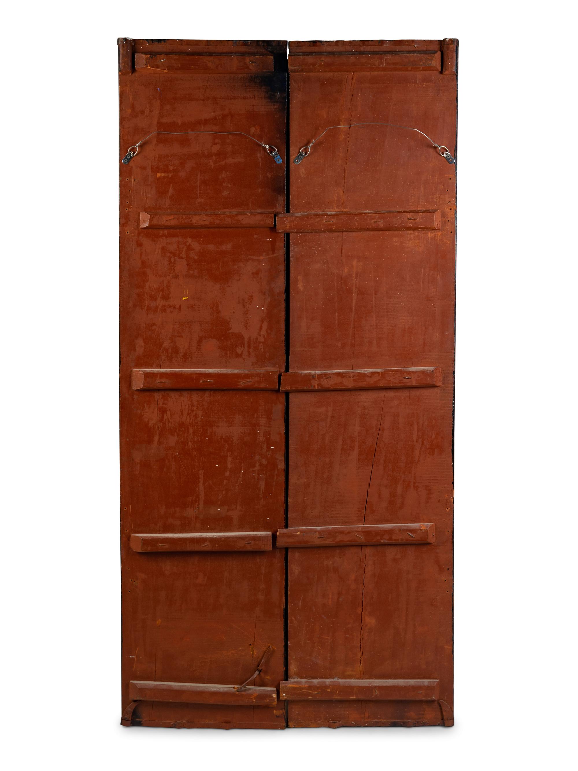 A Pair of Indian Painted Doors