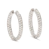 WHITE GOLD AND DIAMOND HOOP EARRINGS