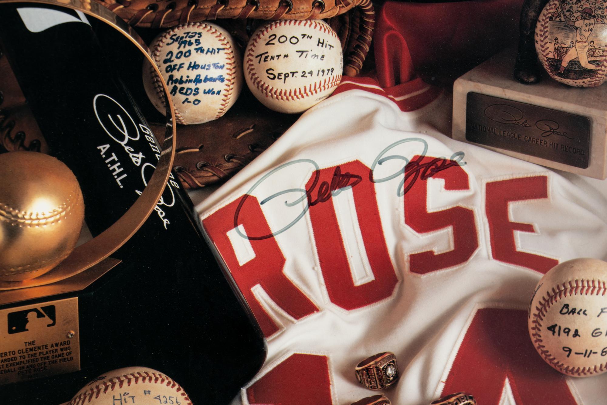 A Large Group of Pete Rose Items Including Multiple Autographs and Full Ticket from 4,192 Career Hit Game,