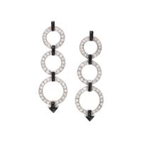 ART DECO, DIAMOND AND ONYX EARRINGS
