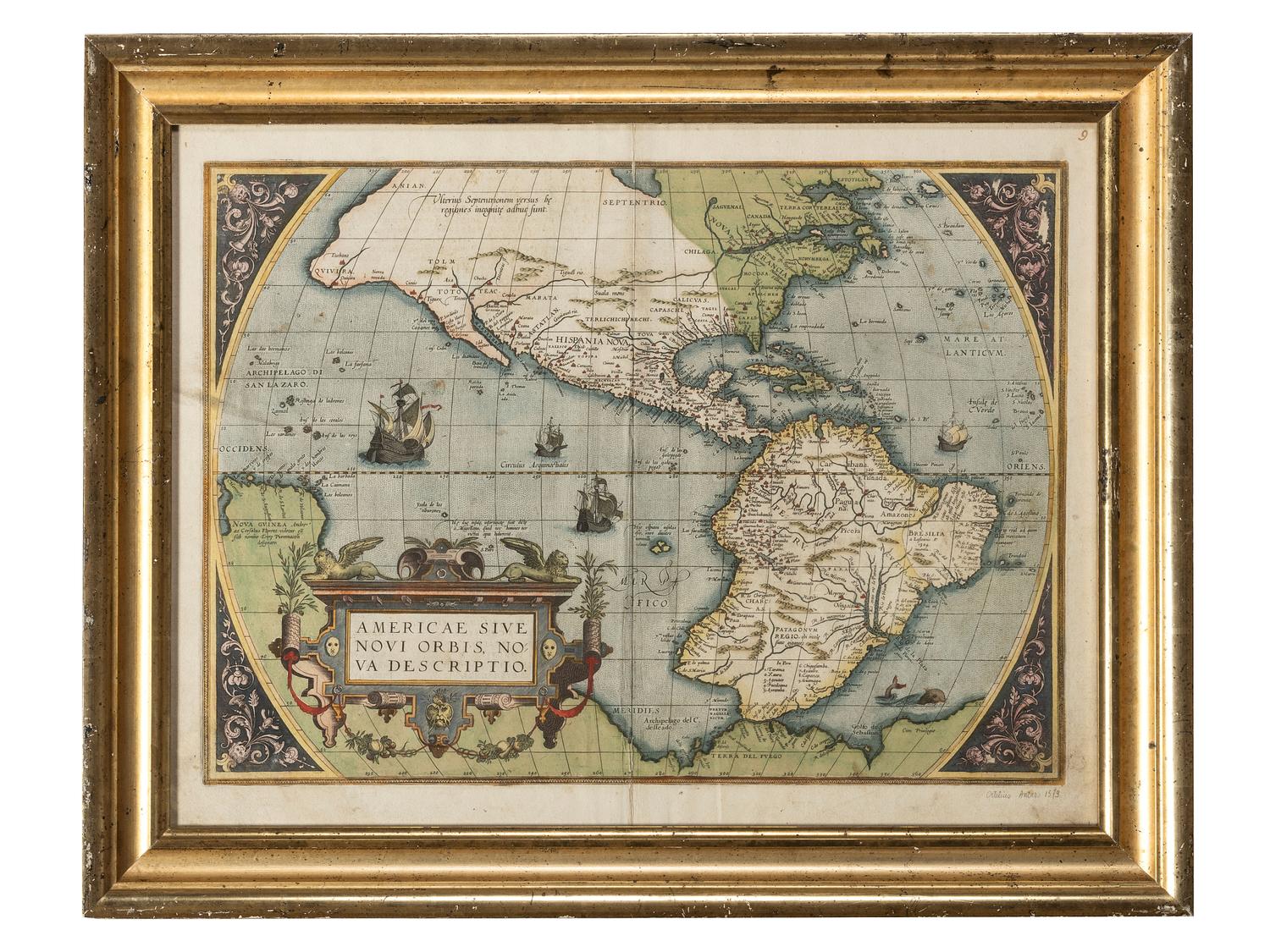 ORTELIUS, Abraham (1527-1598). Americae sive Novi Orbis, Nova Descriptio . Antwerp, ca 1572.