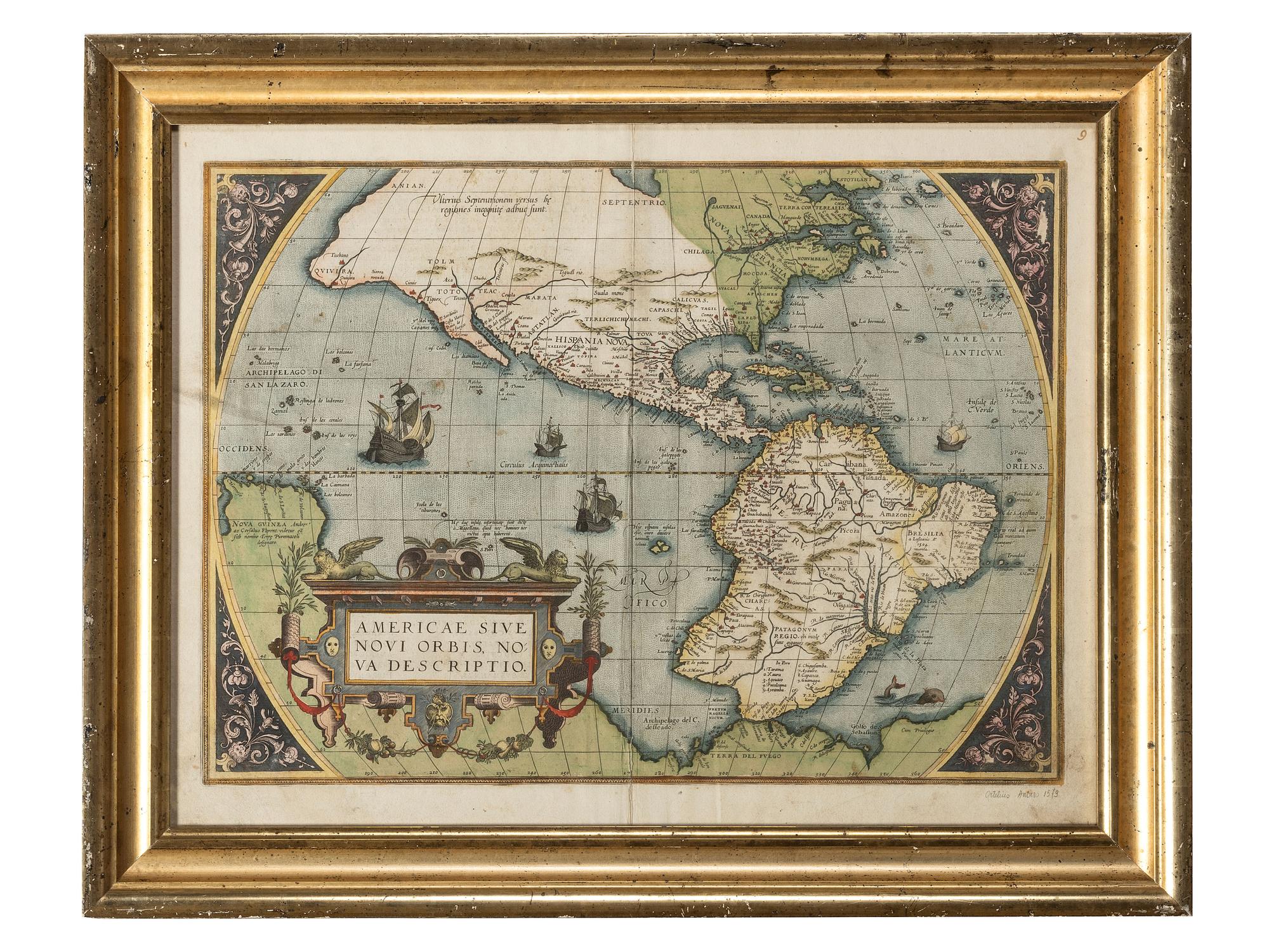 ORTELIUS, Abraham (1527-1598). Americae sive Novi Orbis, Nova Descriptio . Antwerp, ca 1572.