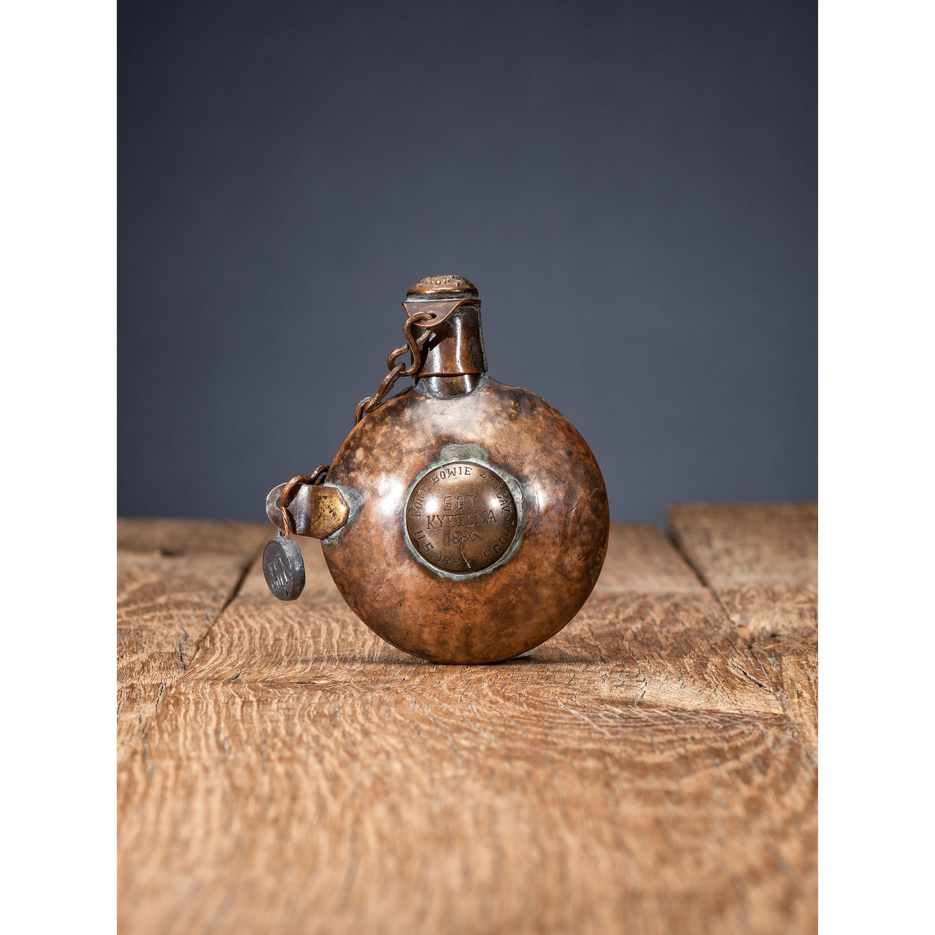 Copper Tobacco Canteen, Commemorating Apache Scout Kayitah
