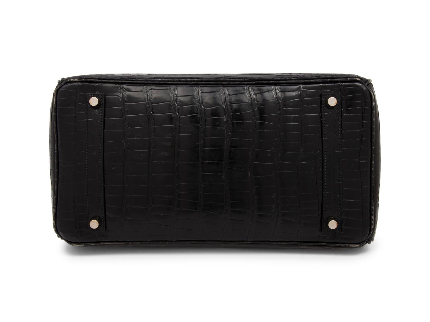 Hermès Birkin 35 in Shiny Black Porosus Crocodile, 2004