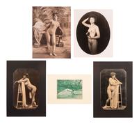 [EARLY PHOTOGRAPHY]. A group of photographs of nude subjects, incl. gold tone portraits.
