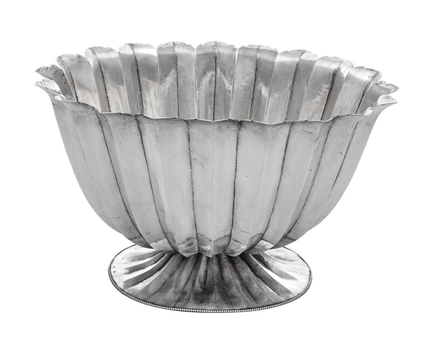 A Vienna Secessionist Silver Footed Bowl, Designed by Dagobert Peche, Executed by Wiener Werkstatte, Vienna, First Quarter 20th Century