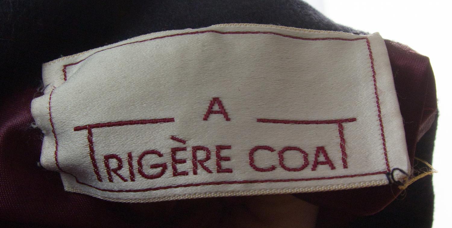 A Pauline Trigere Black Wool Double Breasted Coat,