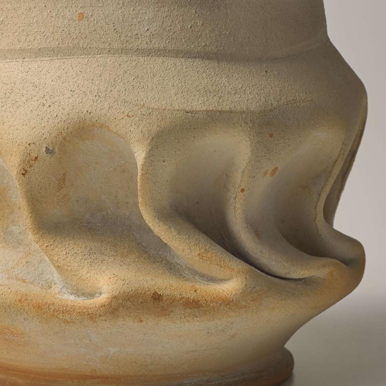 George Ohr (American, 1857-1918) Buff Bisque Vase with In-Body Twist, Biloxi, Mississippi, USA, circa 1898-1910
