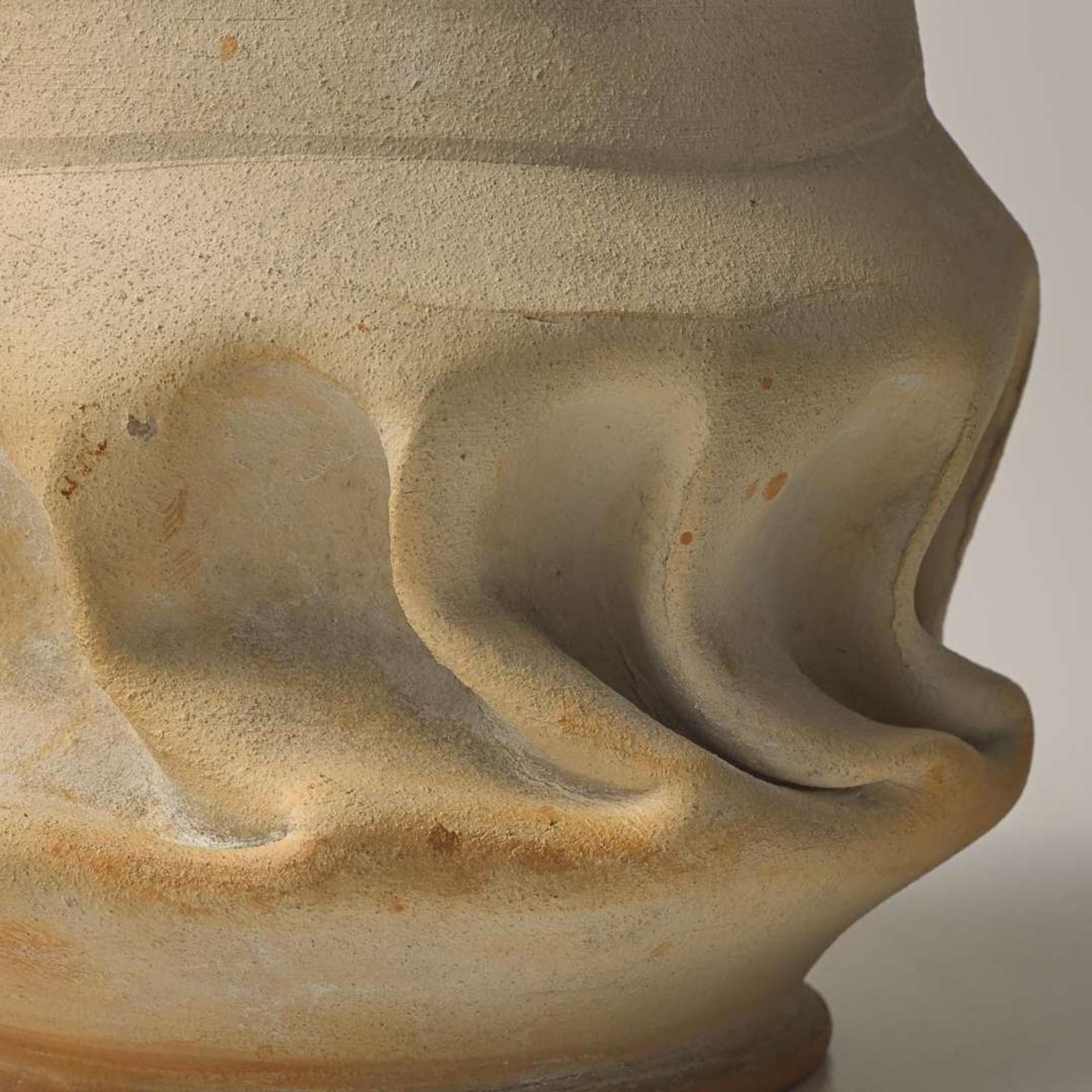George Ohr (American, 1857-1918) Buff Bisque Vase with In-Body Twist, Biloxi, Mississippi, USA, circa 1898-1910