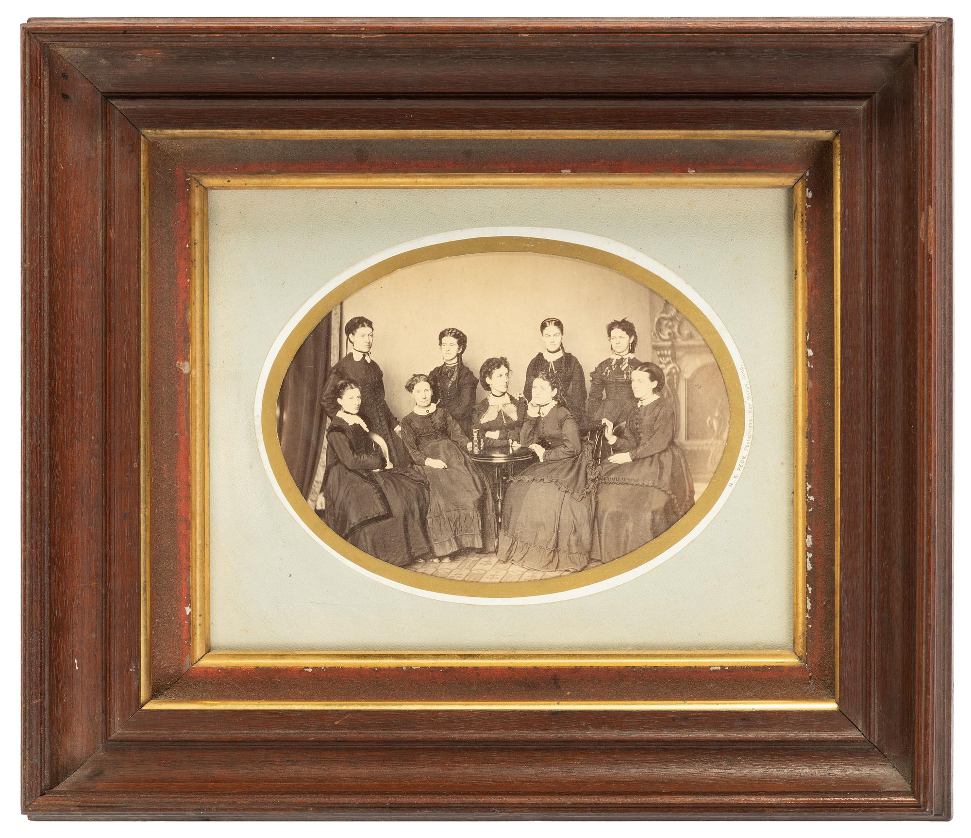 [EARLY PHOTOGRAPHY]. PECK, H. S., photographer. Large format portrait of women. New Haven, CT, n.d.
