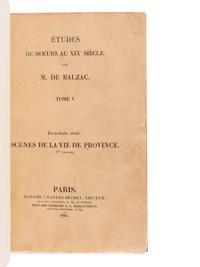 BALZAC, Honore de (1799-1850). Etudes de moeurs au XIXe siecle .... Paris: Madame Chales-Bechet, 1834.