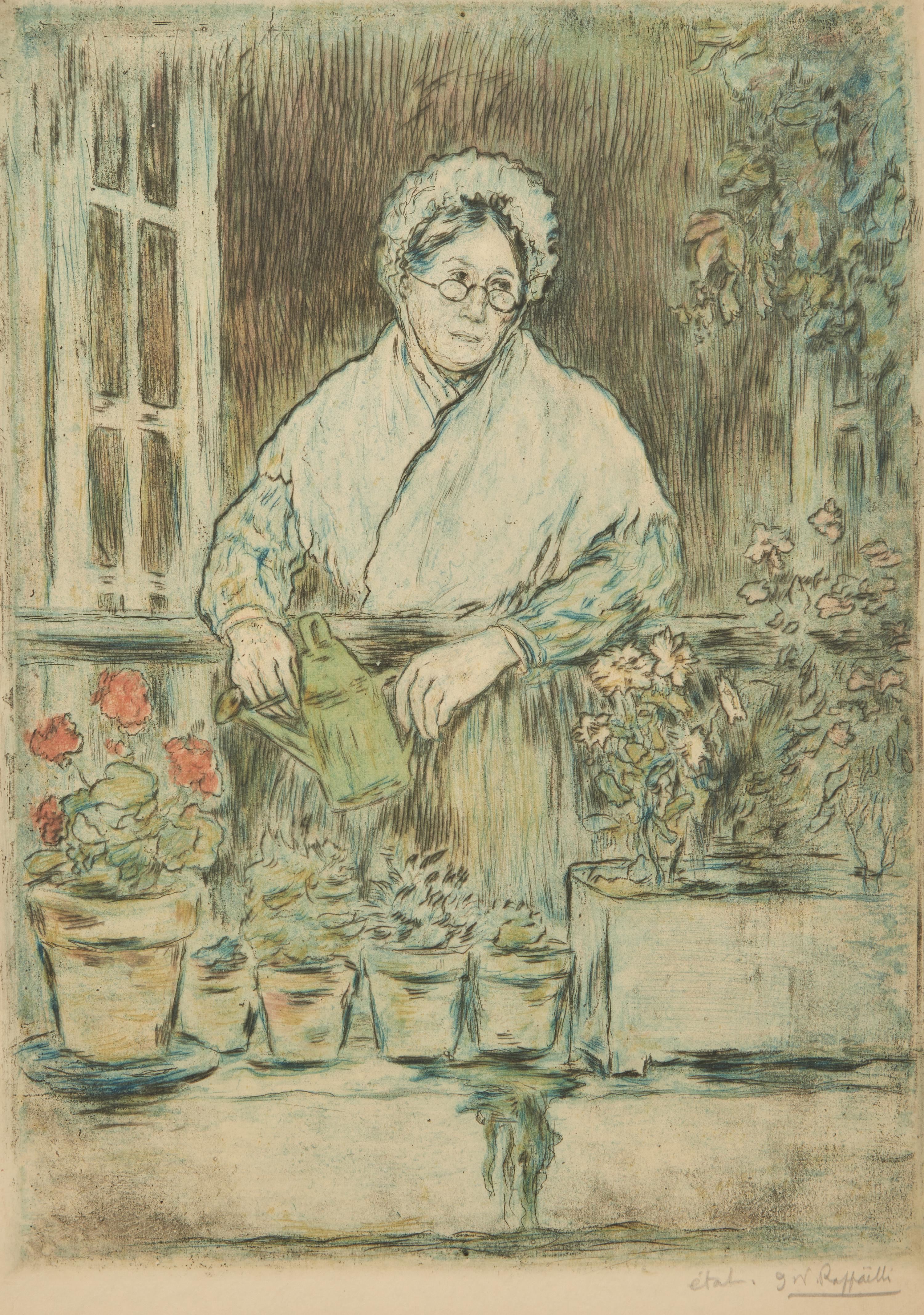 Jean François Raffaëlli (French, 1850–1924) — Le Jardin de la Vieille Fille, 1894