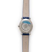 Chopard, 'Happy Sport', 18K White Gold, Sapphire, and Diamond Watch