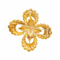 YELLOW GOLD QUATREFOIL PENDANT BROOCH