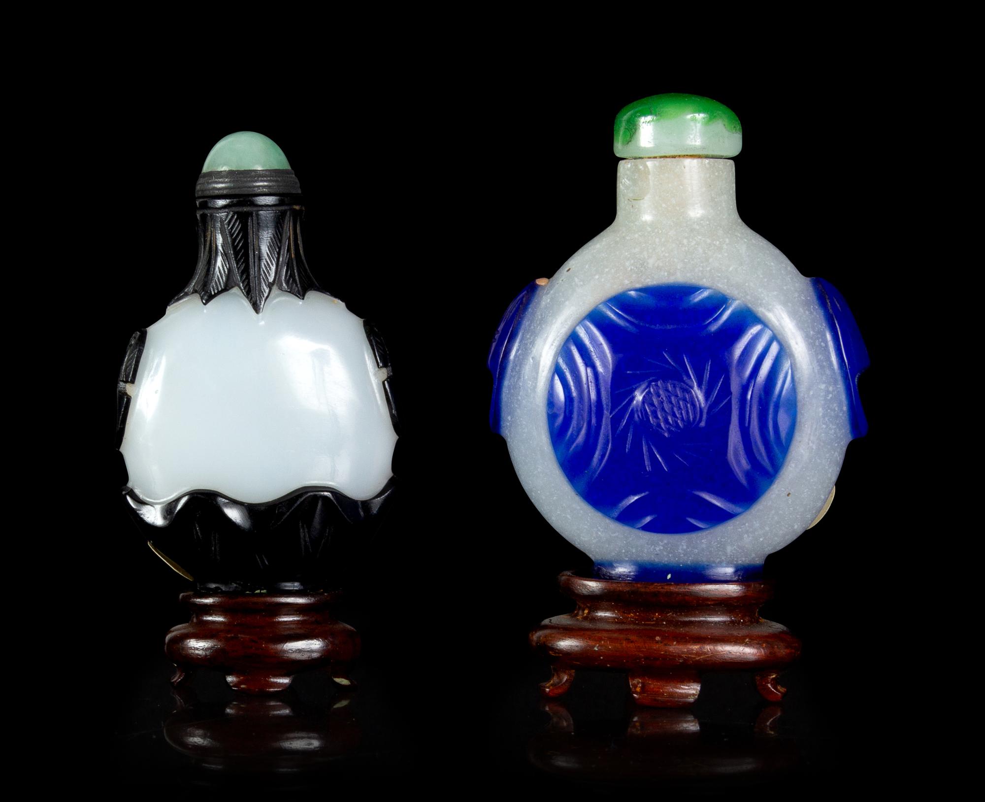 Two Chinese Peking Glass Snuff Bottles