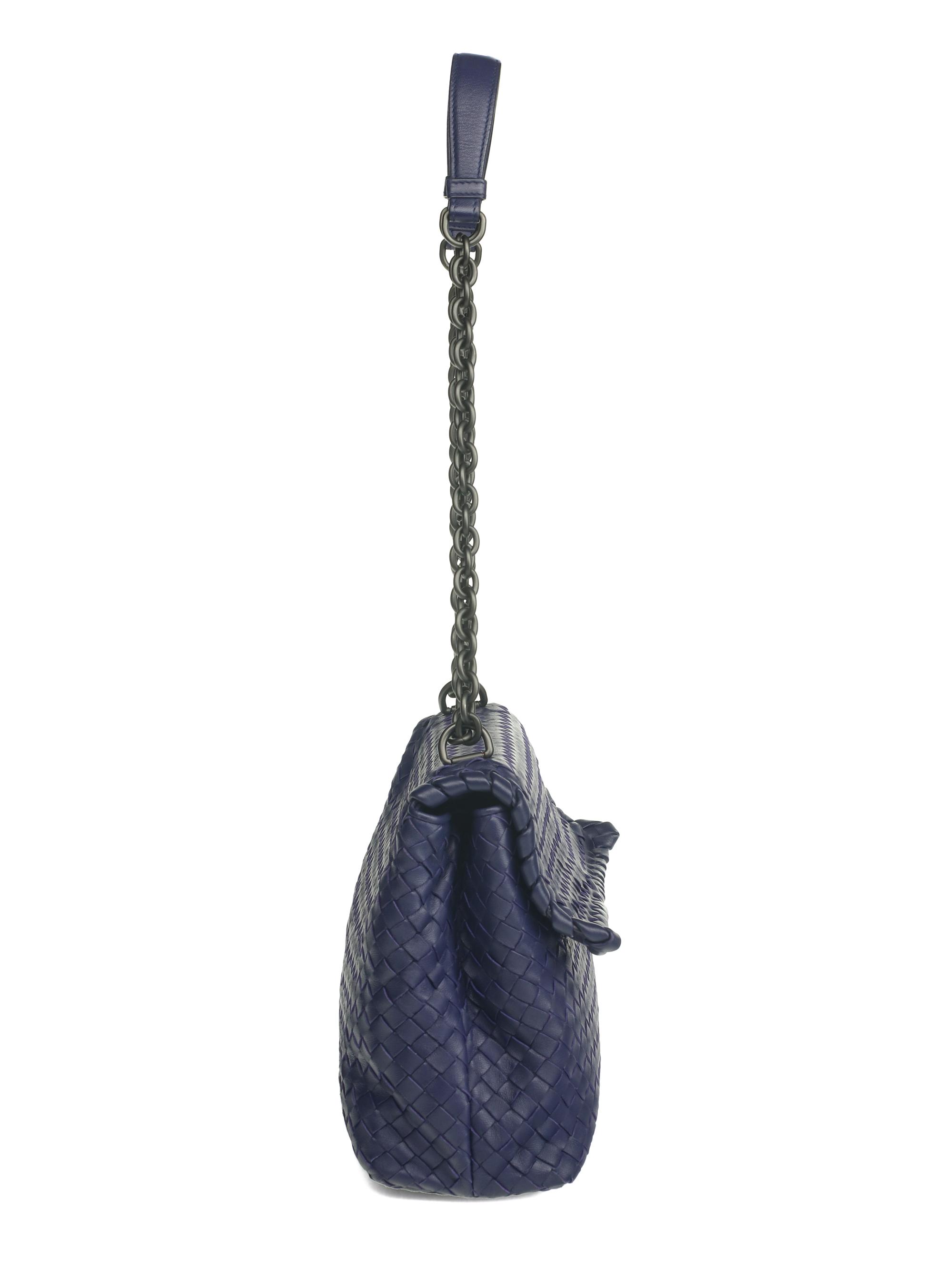 BOTTEGA VENETA, VIOLET INTRECCIATO OLIMPIA BAG