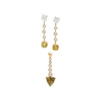 Collection of Sphene, Diamond, and Yellow Gold Jewelry