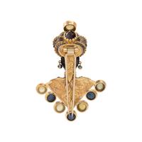 NARDI, SAPPHIRE, STAR SAPPHIRE AND CAT'S EYE CHRYSOBERYL BLACKAMOOR BROOCH
