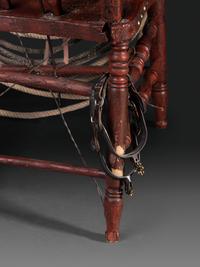 An American Trompe l'Oeil Painted Pony Express and General George Custer Armchair